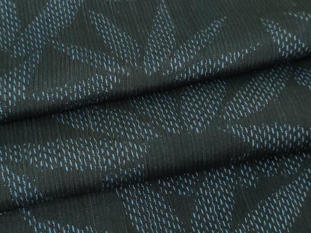 平和屋着物▽上質な紬 単衣 笹の葉文 正絹 逸品 DAAV9745sf