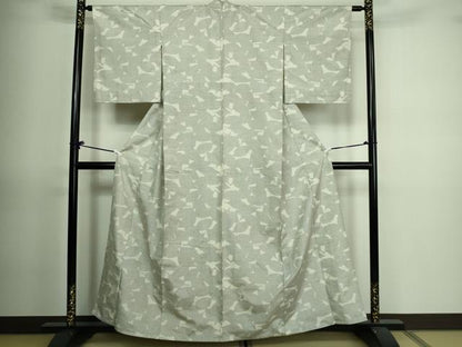 平和屋着物▽上質な紬　単衣　霞文　正絹　逸品　DAAV9748sf