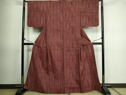 平和屋着物▽上質な紬 単衣 間道 正絹 逸品 DAAV9749sf