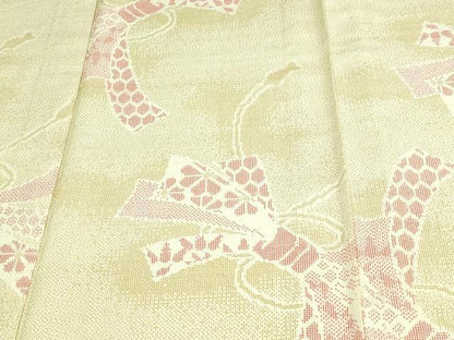 平和屋着物▽本塩沢 単衣 結び紐花文 正絹 逸品 DAAV9751sf