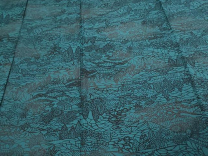 平和屋着物▽小紋 単衣 風景草花文 洗える着物 DAAV9758sf