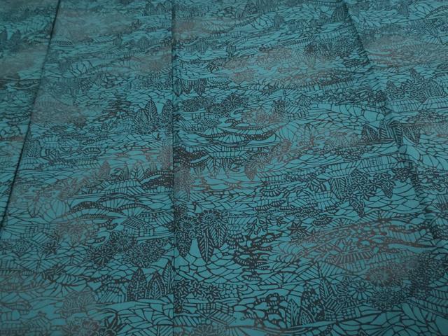 平和屋着物▽小紋 単衣 風景草花文 洗える着物 DAAV9758sf