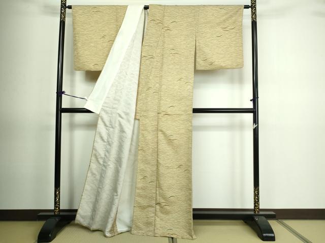 平和屋着物▽小紋 単衣 雪芝文 洗える着物 DAAV9759sf