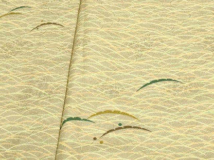 平和屋着物▽小紋 単衣 雪芝文 洗える着物 DAAV9759sf
