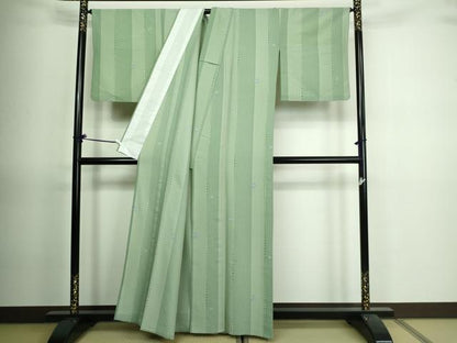 平和屋着物▽小紋 単衣 舞花文 洗える着物 DAAV9762sf