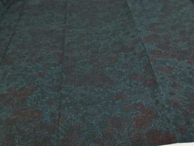 平和屋着物▽結城紬 単衣 草花文 証紙付き 正絹 逸品 DAAV9767sf