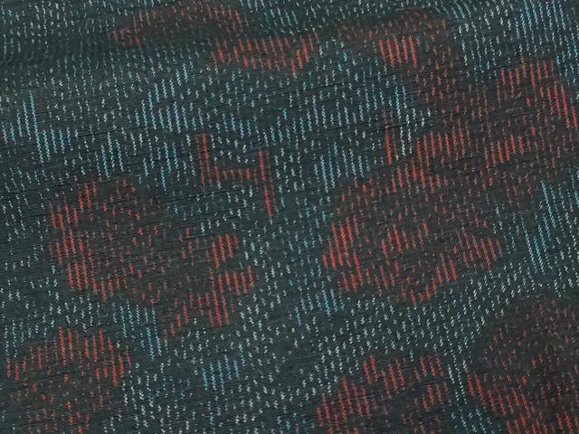 平和屋着物▽結城紬 単衣 草花文 証紙付き 正絹 逸品 DAAV9767sf