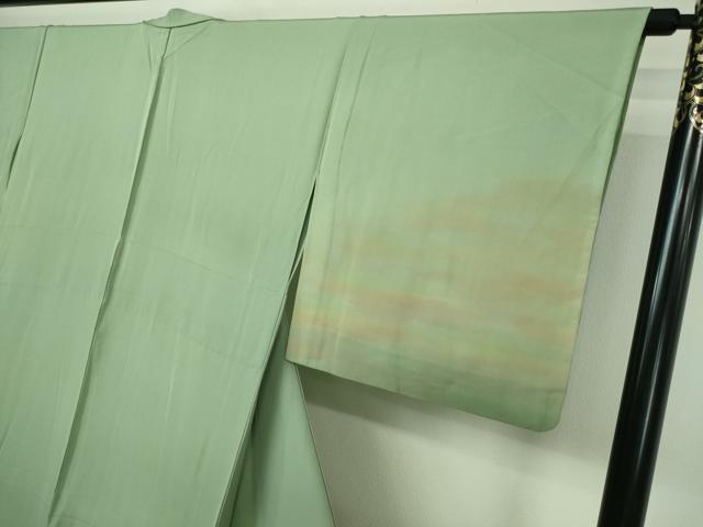 平和屋着物▽中国三大刺繍　汕頭刺繍　スワトウ刺繍　総刺繍　訪問着　単衣　流水草花文　暈し染め　正絹　逸品　DAAV9768sf