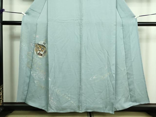 平和屋着物▽訪問着 単衣 手描き 虎 暈し染め 正絹 逸品 DAAV9769sf
