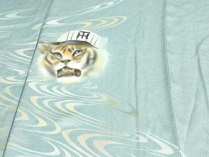平和屋着物▽訪問着 単衣 手描き 虎 暈し染め 正絹 逸品 DAAV9769sf