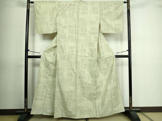 平和屋着物▽上質な紬 単衣 舞花文 正絹 逸品 DAAV9771sf