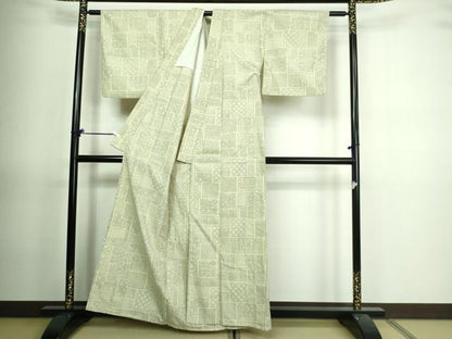 平和屋着物▽上質な紬 単衣 舞花文 正絹 逸品 DAAV9771sf