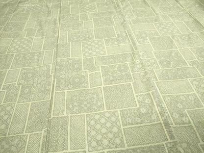 平和屋着物▽上質な紬 単衣 舞花文 正絹 逸品 DAAV9771sf
