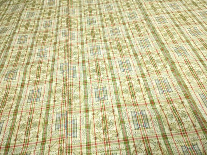 平和屋着物▽上質な紬 単衣 亀甲花文 正絹 逸品 未使用 DAAV9772sf