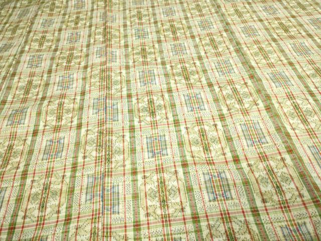 平和屋着物▽上質な紬 単衣 亀甲花文 正絹 逸品 未使用 DAAV9772sf