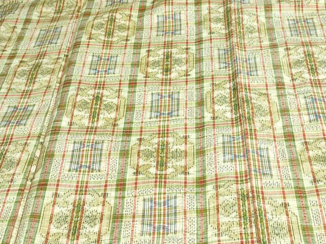 平和屋着物▽上質な紬 単衣 亀甲花文 正絹 逸品 未使用 DAAV9772sf