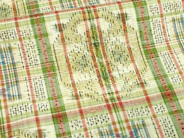 平和屋着物▽上質な紬 単衣 亀甲花文 正絹 逸品 未使用 DAAV9772sf