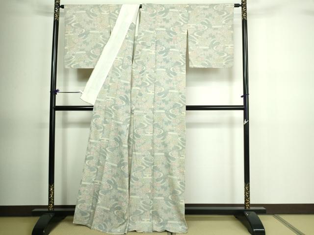 平和屋着物▽本塩沢　単衣　草花文　正絹　逸品　DAAV9850sf 楽天市場】平和屋着物▽本塩沢 単衣 幾何学花文 正絹 逸品 AABB2403fy