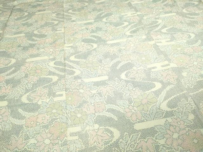 平和屋着物▽本塩沢 単衣 草花文 正絹 逸品 DAAV9850sf