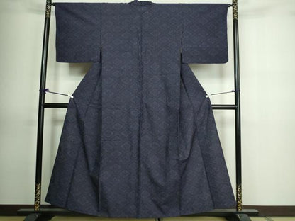 平和屋着物▽結城紬 単衣 花菱文 正絹 逸品 DAAV9851sf