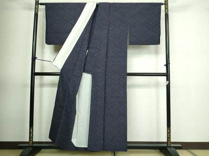 平和屋着物▽結城紬 単衣 花菱文 正絹 逸品 DAAV9851sf