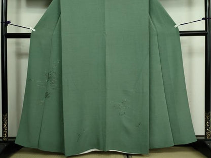 平和屋着物▽中国三大刺繍 汕頭刺繍 スワトウ刺繍 総刺繍 訪問着 単衣 枝花文 金糸 鈴乃屋扱い 正絹 逸品 DAAV9852sf