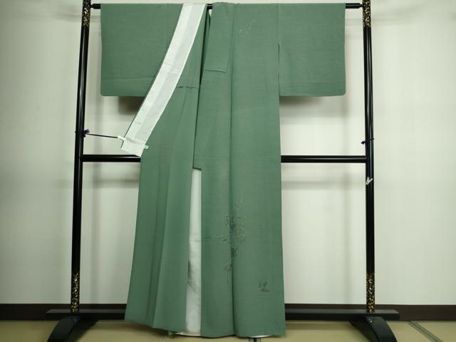 平和屋着物▽中国三大刺繍 汕頭刺繍 スワトウ刺繍 総刺繍 訪問着 単衣 枝花文 金糸 鈴乃屋扱い 正絹 逸品 DAAV9852sf