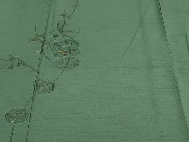 平和屋着物▽中国三大刺繍 汕頭刺繍 スワトウ刺繍 総刺繍 訪問着 単衣 枝花文 金糸 鈴乃屋扱い 正絹 逸品 DAAV9852sf