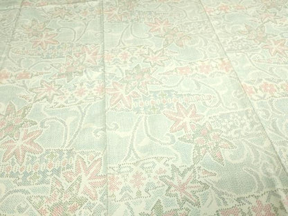 平和屋着物▽本塩沢 単衣 花唐草文 正絹 逸品 DAAV9853sf
