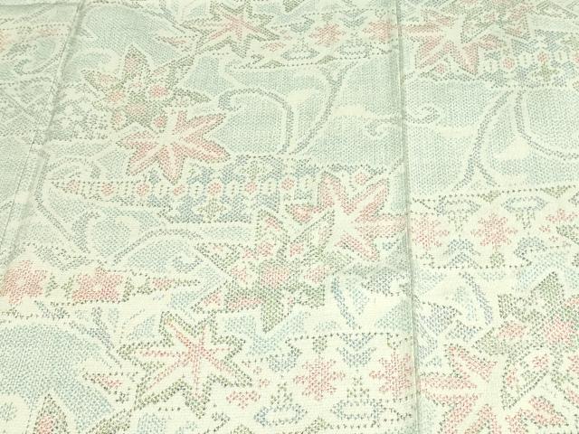 平和屋着物▽本塩沢 単衣 花唐草文 正絹 逸品 DAAV9853sf