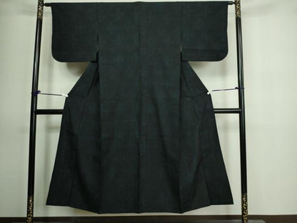 平和屋着物▽結城紬　単衣　舞花文　正絹　逸品　DAAV9854sf