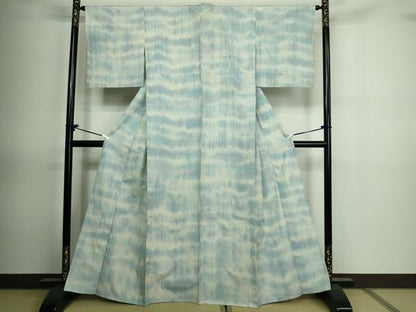 平和屋着物▽上質な紬 単衣 霞文 正絹 逸品 DAAV9858sf