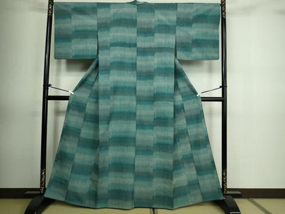 平和屋着物▽上質な紬　単衣　霞文　正絹　逸品　DAAV9859sf