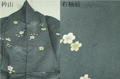 平和屋着物▽上質な小紋 単衣 舞桜文 金通し地 正絹 逸品 DAAV9862sf