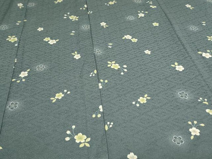 平和屋着物▽上質な小紋 単衣 舞桜文 金通し地 正絹 逸品 DAAV9862sf