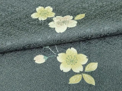 平和屋着物▽上質な小紋 単衣 舞桜文 金通し地 正絹 逸品 DAAV9862sf