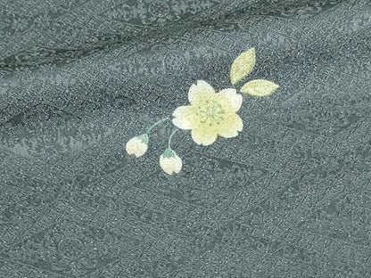 平和屋着物▽上質な小紋 単衣 舞桜文 金通し地 正絹 逸品 DAAV9862sf