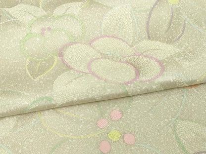 平和屋着物▽上質な小紋　単衣　地紋起こし　草花文　正絹　逸品　DAAV9866sf