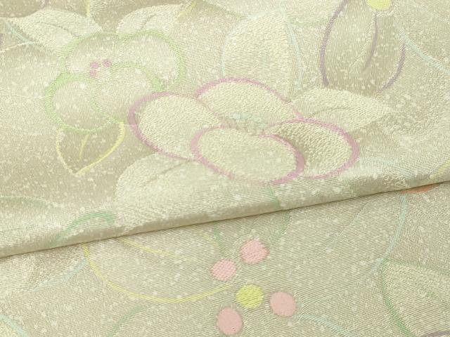 平和屋着物▽上質な小紋　単衣　地紋起こし　草花文　正絹　逸品　DAAV9866sf