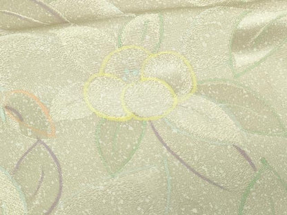 平和屋着物▽上質な小紋　単衣　地紋起こし　草花文　正絹　逸品　DAAV9866sf