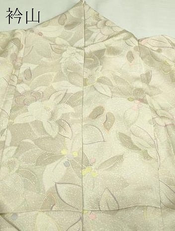 平和屋着物▽上質な小紋　単衣　地紋起こし　草花文　正絹　逸品　DAAV9866sf