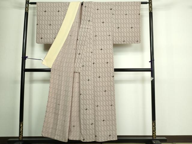 平和屋着物▽上質な小紋 単衣 型染め 花尽くし文 正絹 逸品 DAAV9868sf