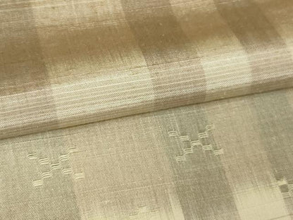 平和屋着物▽上質な紬 単衣 花織 間道 正絹 逸品 DAAV9869sf