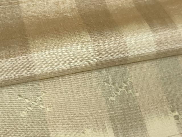 平和屋着物▽上質な紬 単衣 花織 間道 正絹 逸品 DAAV9869sf