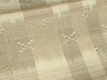 平和屋着物▽上質な紬 単衣 花織 間道 正絹 逸品 DAAV9869sf