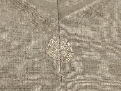平和屋着物▽結城紬 単衣 白茶色 正絹 逸品 DAAV9870sf