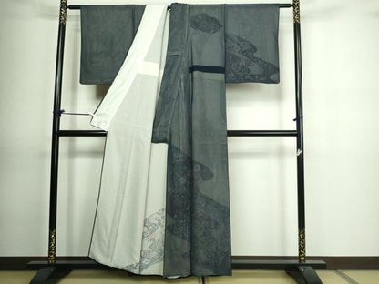 平和屋着物▽訪問着 無双 紗袷 紗×絽 草花文 正絹 逸品 DAAV9871sf