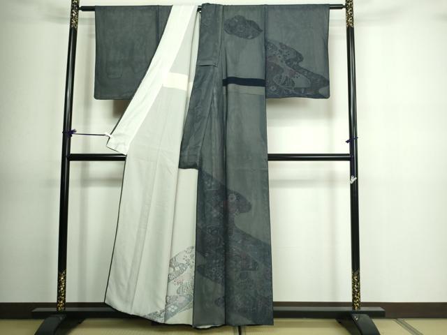平和屋着物▽訪問着 無双 紗袷 紗×絽 草花文 正絹 逸品 DAAV9871sf