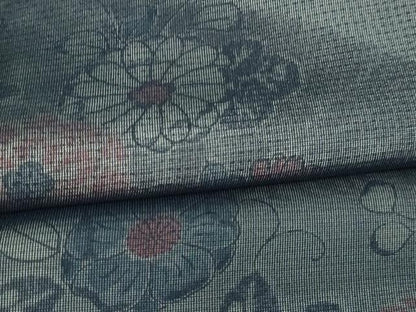 平和屋着物▽訪問着 無双 紗袷 紗×絽 草花文 正絹 逸品 DAAV9871sf
