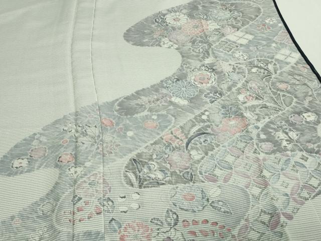 平和屋着物▽訪問着 無双 紗袷 紗×絽 草花文 正絹 逸品 DAAV9871sf